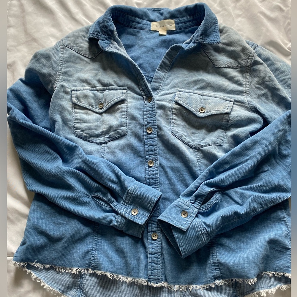 Cloth and Stone, Anthropologie, corduroy button down shirt